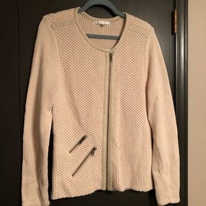 Cabi zip up beige cardigan